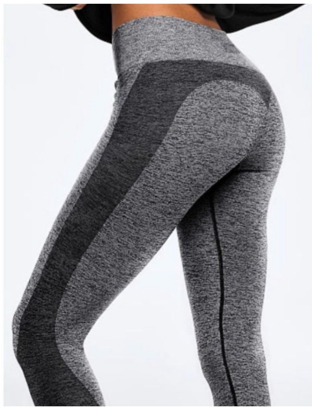 NWOT, PINK, Victoria’s Secret, Grey, Colorblock, Seamless Leggings, Size XL